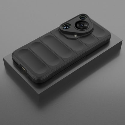 For Huawei Pura 70 Ultra Magic Shield TPU + Flannel Phone Case(Black) - Huawei Cases by buy2fix | Online Shopping UK | buy2fix