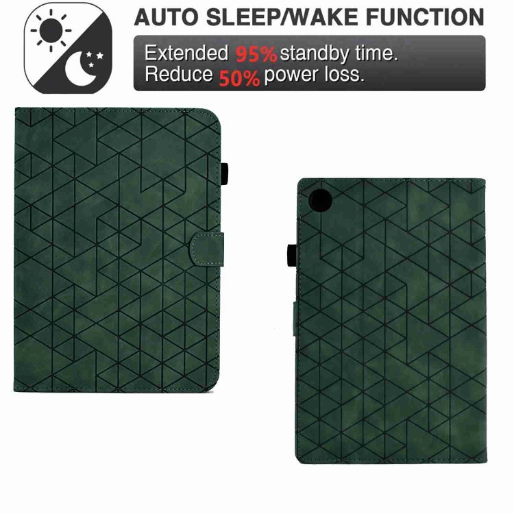 For Samsung Galaxy Tab A8 2022 SM-X200 Rhombus TPU Smart Leather Tablet Case(Green) - Other Galaxy Tab PC by buy2fix | Online Shopping UK | buy2fix