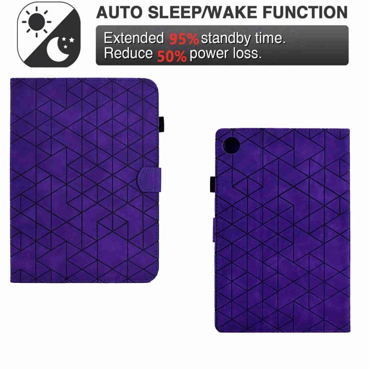 For Samsung Galaxy Tab A8 2022 SM-X200 Rhombus TPU Smart Leather Tablet Case(Purple) - Other Galaxy Tab PC by buy2fix | Online Shopping UK | buy2fix