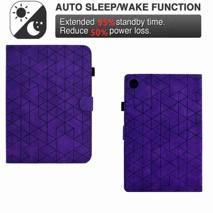 For Samsung Galaxy Tab A8 2022 SM-X200 Rhombus TPU Smart Leather Tablet Case(Purple) - Other Galaxy Tab PC by buy2fix | Online Shopping UK | buy2fix
