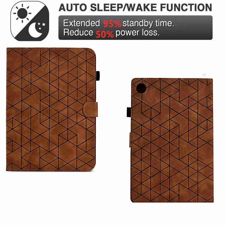 For Samsung Galaxy Tab A8 2022 SM-X200 Rhombus TPU Smart Leather Tablet Case(Brown) - Other Galaxy Tab PC by buy2fix | Online Shopping UK | buy2fix