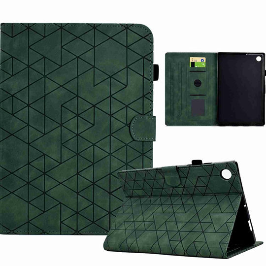 For Samsung Galaxy Tab A11 / A9 Rhombus TPU Smart Leather Tablet Case(Green)