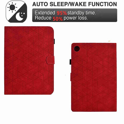 For Samsung Galaxy Tab A9 Rhombus TPU Smart Leather Tablet Case(Red) - Galaxy Tab A9 by buy2fix | Online Shopping UK | buy2fix