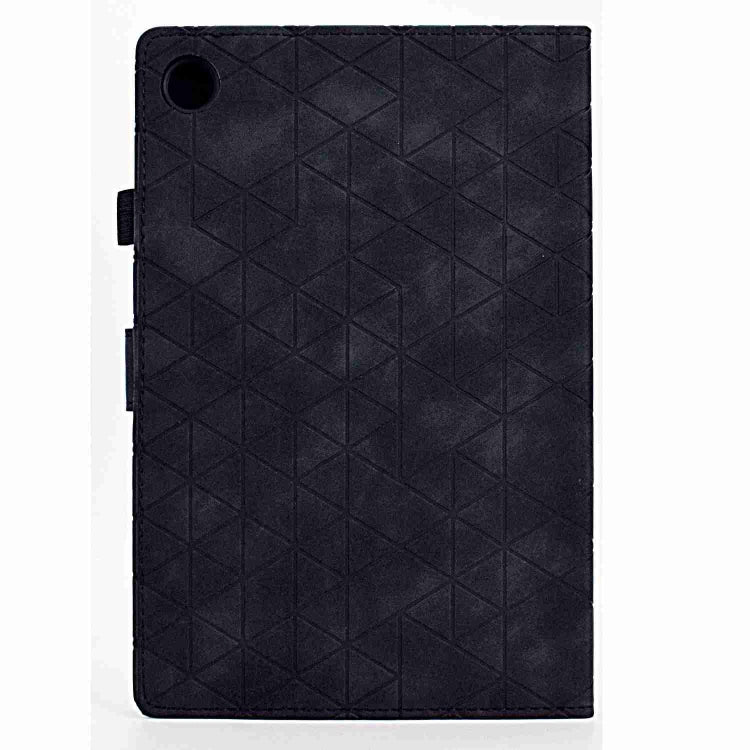 For Samsung Galaxy Tab A9 Rhombus TPU Smart Leather Tablet Case(Black) - Galaxy Tab A9 by buy2fix | Online Shopping UK | buy2fix