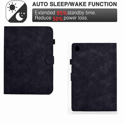 For Samsung Galaxy Tab A9 Rhombus TPU Smart Leather Tablet Case(Black) - Galaxy Tab A9 by buy2fix | Online Shopping UK | buy2fix