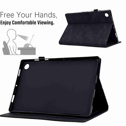 For Samsung Galaxy Tab A9 Rhombus TPU Smart Leather Tablet Case(Black) - Galaxy Tab A9 by buy2fix | Online Shopping UK | buy2fix