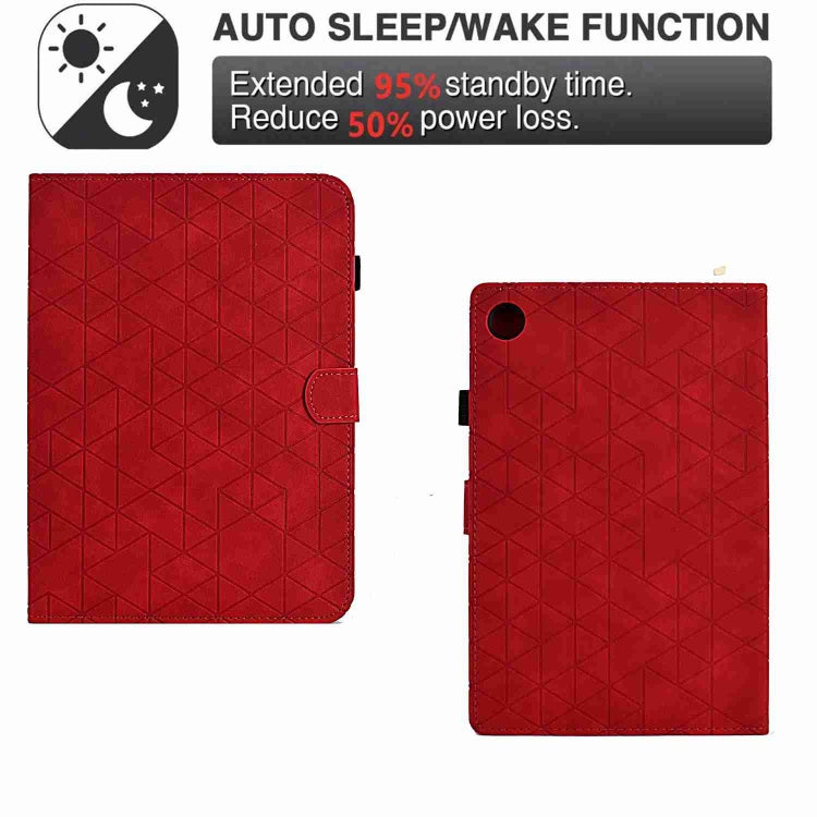 For Samsung Galaxy Tab A9+ Rhombus TPU Smart Leather Tablet Case(Red) - Galaxy Tab A9+ by buy2fix | Online Shopping UK | buy2fix