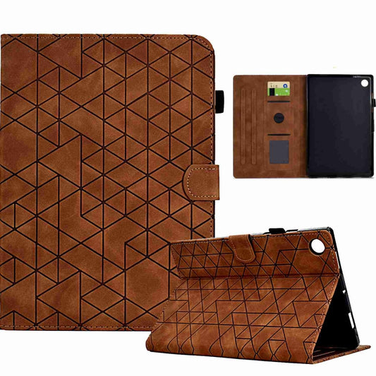 For Samsung Galaxy Tab A9+ Rhombus TPU Smart Leather Tablet Case(Brown) - Galaxy Tab A9+ by buy2fix | Online Shopping UK | buy2fix