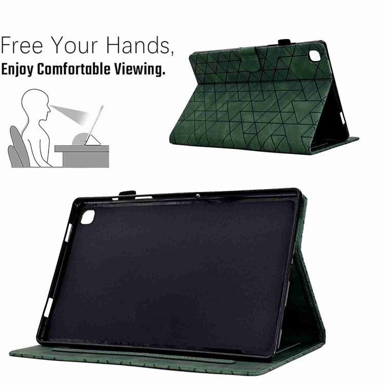 For Samsung Galaxy Tab S6 Lite P610 Rhombus TPU Smart Leather Tablet Case(Green) by buy2fix