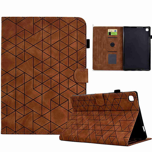 For Samsung Galaxy Tab S6 Lite P610 Rhombus TPU Smart Leather Tablet Case(Brown) - Tab S6 Lite P610 / P615 by buy2fix | Online Shopping UK | buy2fix