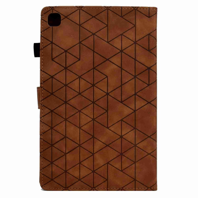 For Samsung Galaxy Tab S6 Lite P610 Rhombus TPU Smart Leather Tablet Case(Brown) - Tab S6 Lite P610 / P615 by buy2fix | Online Shopping UK | buy2fix