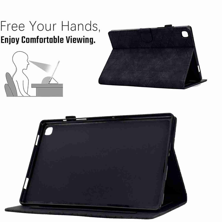 For Samsung Galaxy Tab S6 Lite P610 Rhombus TPU Smart Leather Tablet Case(Black) - Tab S6 Lite P610 / P615 by buy2fix | Online Shopping UK | buy2fix