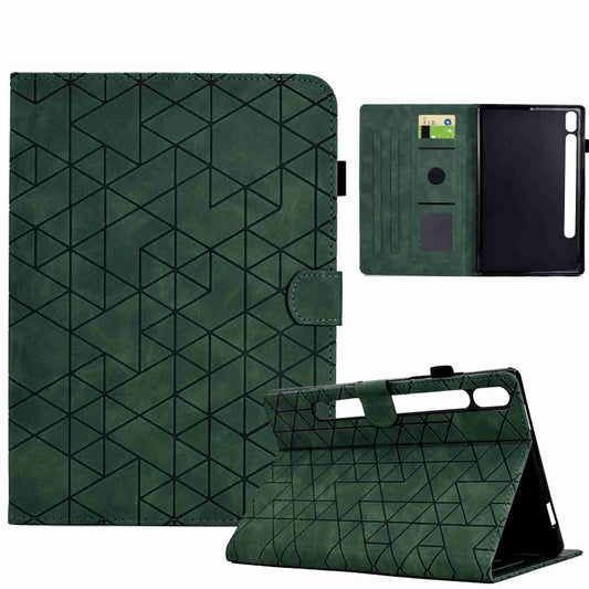 For Samsung Galaxy Tab S7 / S8 Rhombus TPU Smart Leather Tablet Case(Green) - Galaxy Tab S8 Cases by buy2fix | Online Shopping UK | buy2fix