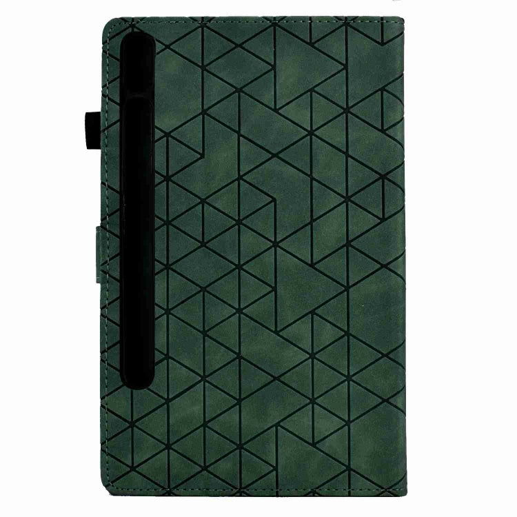 For Samsung Galaxy Tab S7 / S8 Rhombus TPU Smart Leather Tablet Case(Green) - Galaxy Tab S8 Cases by buy2fix | Online Shopping UK | buy2fix