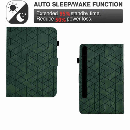 For Samsung Galaxy Tab S7 / S8 Rhombus TPU Smart Leather Tablet Case(Green) - Galaxy Tab S8 Cases by buy2fix | Online Shopping UK | buy2fix