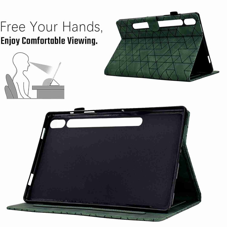 For Samsung Galaxy Tab S7 / S8 Rhombus TPU Smart Leather Tablet Case(Green) - Galaxy Tab S8 Cases by buy2fix | Online Shopping UK | buy2fix
