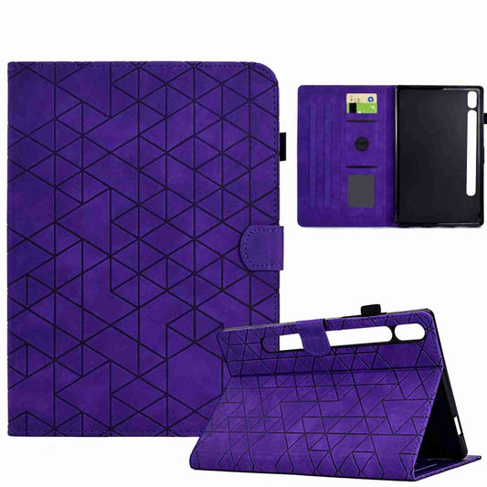 For Samsung Galaxy Tab S7 / S8 Rhombus TPU Smart Leather Tablet Case(Purple) - Galaxy Tab S8 Cases by buy2fix | Online Shopping UK | buy2fix