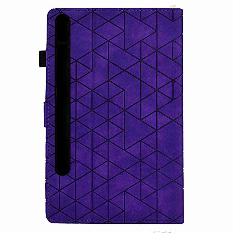 For Samsung Galaxy Tab S7 / S8 Rhombus TPU Smart Leather Tablet Case(Purple) - Galaxy Tab S8 Cases by buy2fix | Online Shopping UK | buy2fix