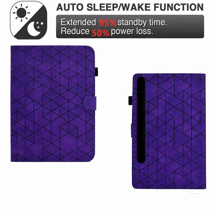 For Samsung Galaxy Tab S7 / S8 Rhombus TPU Smart Leather Tablet Case(Purple) - Galaxy Tab S8 Cases by buy2fix | Online Shopping UK | buy2fix