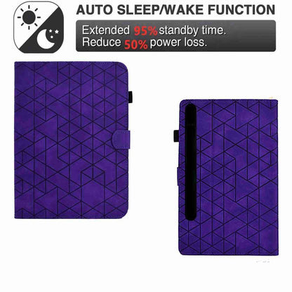For Samsung Galaxy Tab S7 / S8 Rhombus TPU Smart Leather Tablet Case(Purple) - Galaxy Tab S8 Cases by buy2fix | Online Shopping UK | buy2fix