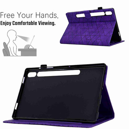 For Samsung Galaxy Tab S7 / S8 Rhombus TPU Smart Leather Tablet Case(Purple) - Galaxy Tab S8 Cases by buy2fix | Online Shopping UK | buy2fix