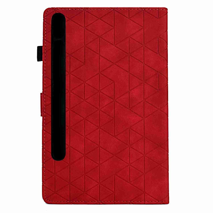 For Samsung Galaxy Tab S7 / S8 Rhombus TPU Smart Leather Tablet Case(Red) - Galaxy Tab S8 Cases by buy2fix | Online Shopping UK | buy2fix