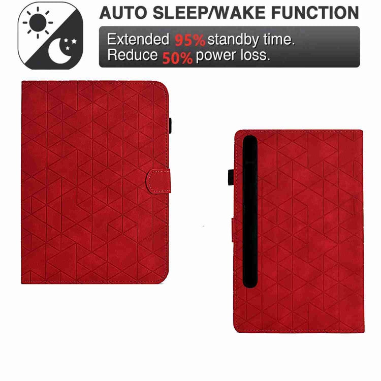 For Samsung Galaxy Tab S7 / S8 Rhombus TPU Smart Leather Tablet Case(Red) - Galaxy Tab S8 Cases by buy2fix | Online Shopping UK | buy2fix