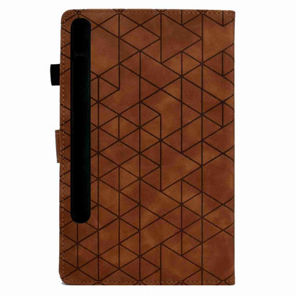 For Samsung Galaxy Tab S7 / S8 Rhombus TPU Smart Leather Tablet Case(Brown) - Galaxy Tab S8 Cases by buy2fix | Online Shopping UK | buy2fix