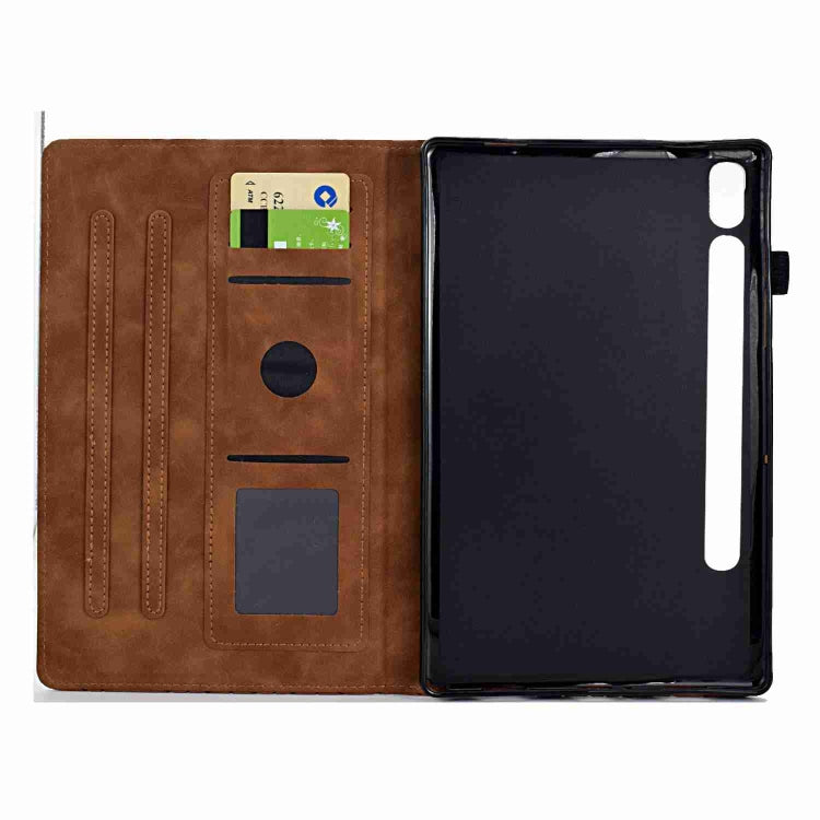 For Samsung Galaxy Tab S7 / S8 Rhombus TPU Smart Leather Tablet Case(Brown) - Galaxy Tab S8 Cases by buy2fix | Online Shopping UK | buy2fix