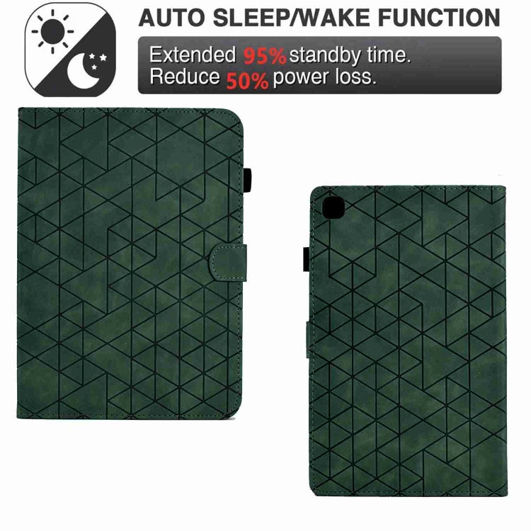 For Samsung Galaxy Tab A7 10.4 2020 T500 Rhombus TPU Smart Leather Tablet Case(Green) - Other Galaxy Tab PC by buy2fix | Online Shopping UK | buy2fix