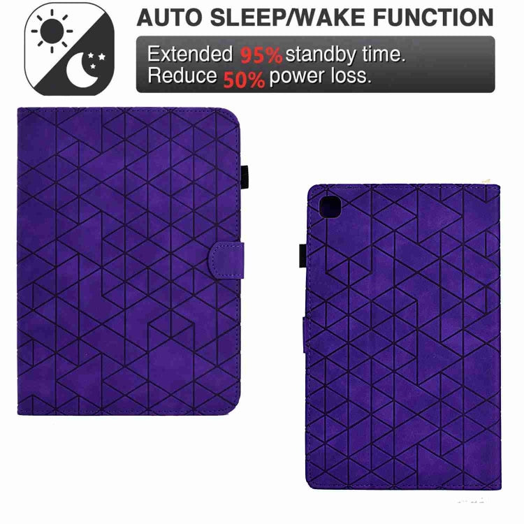For Samsung Galaxy Tab A7 10.4 2020 T500 Rhombus TPU Smart Leather Tablet Case(Purple) - Other Galaxy Tab PC by buy2fix | Online Shopping UK | buy2fix