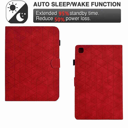 For Samsung Galaxy Tab A7 10.4 2020 T500 Rhombus TPU Smart Leather Tablet Case(Red) - Other Galaxy Tab PC by buy2fix | Online Shopping UK | buy2fix