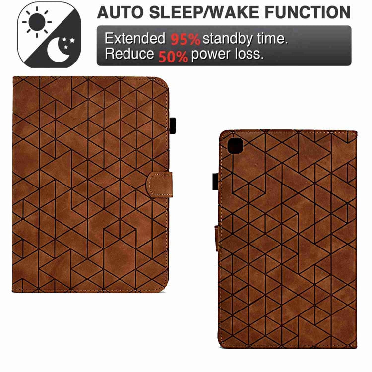 For Samsung Galaxy Tab A7 10.4 2020 T500 Rhombus TPU Smart Leather Tablet Case(Brown) - Other Galaxy Tab PC by buy2fix | Online Shopping UK | buy2fix