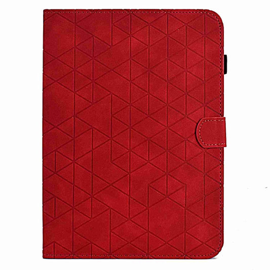 For Samsung Galaxy Tab A 10.1 T580 Rhombus TPU Smart Leather Tablet Case(Red) - Tab A 10.1 by buy2fix | Online Shopping UK | buy2fix