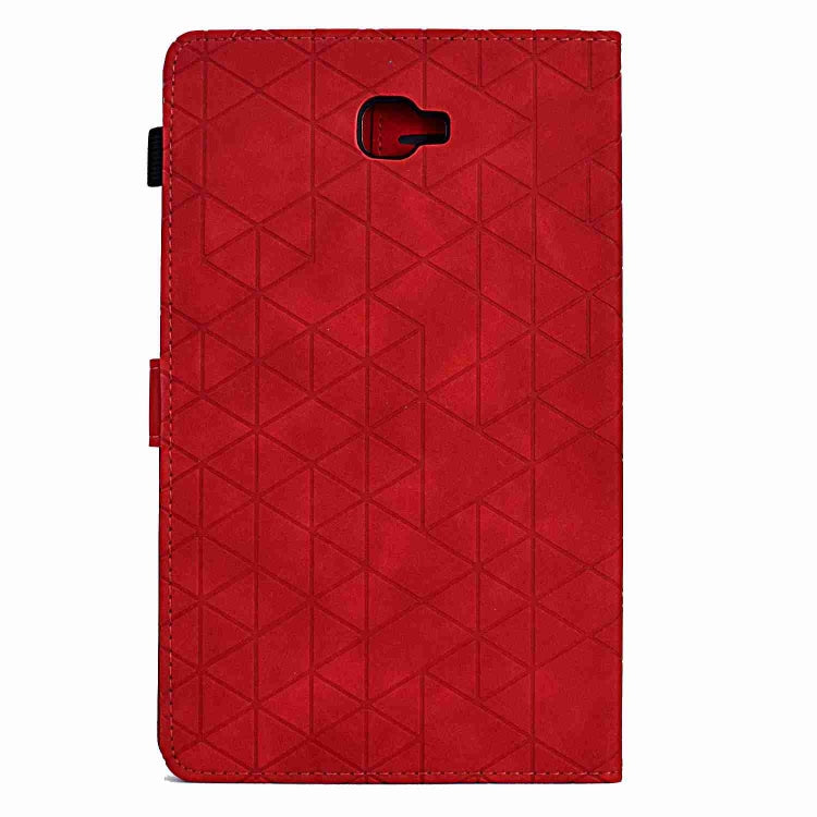 For Samsung Galaxy Tab A 10.1 T580 Rhombus TPU Smart Leather Tablet Case(Red) - Tab A 10.1 by buy2fix | Online Shopping UK | buy2fix