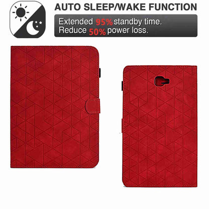For Samsung Galaxy Tab A 10.1 T580 Rhombus TPU Smart Leather Tablet Case(Red) - Tab A 10.1 by buy2fix | Online Shopping UK | buy2fix