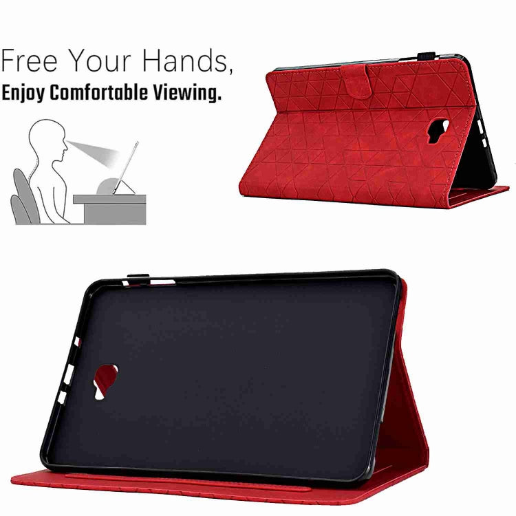 For Samsung Galaxy Tab A 10.1 T580 Rhombus TPU Smart Leather Tablet Case(Red) - Tab A 10.1 by buy2fix | Online Shopping UK | buy2fix