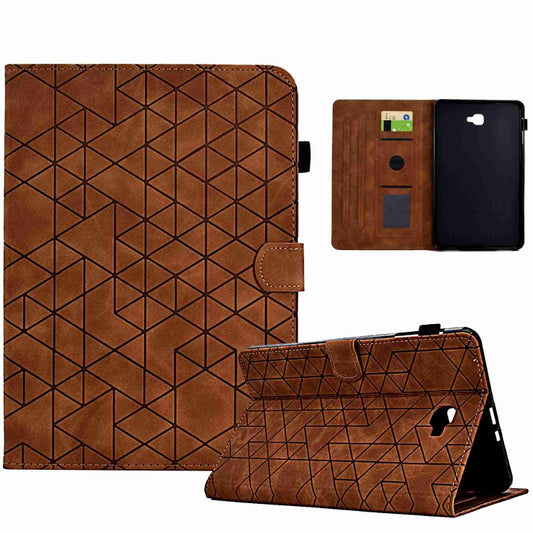 For Samsung Galaxy Tab A 10.1 T580 Rhombus TPU Smart Leather Tablet Case(Brown) - Tab A 10.1 by buy2fix | Online Shopping UK | buy2fix