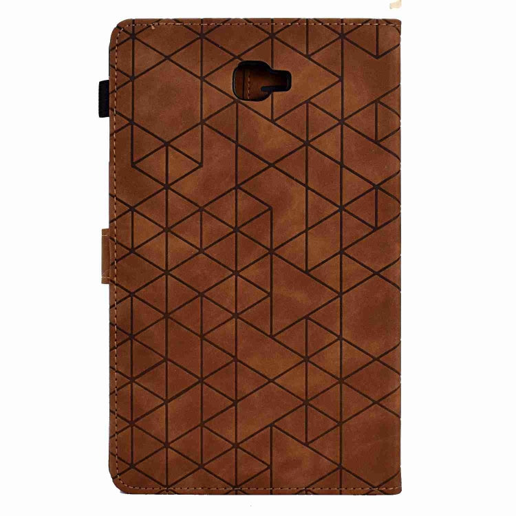 For Samsung Galaxy Tab A 10.1 T580 Rhombus TPU Smart Leather Tablet Case(Brown) - Tab A 10.1 by buy2fix | Online Shopping UK | buy2fix