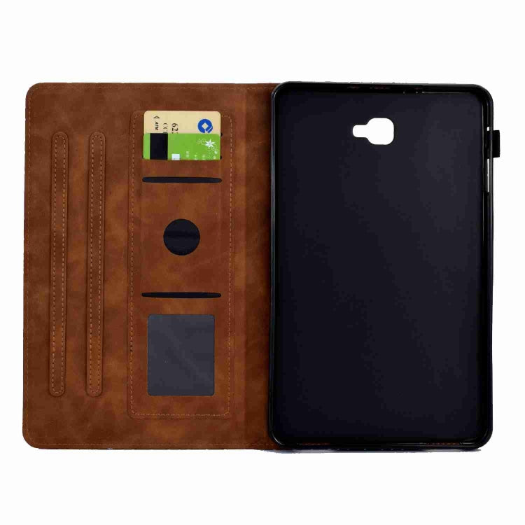 For Samsung Galaxy Tab A 10.1 T580 Rhombus TPU Smart Leather Tablet Case(Brown) - Tab A 10.1 by buy2fix | Online Shopping UK | buy2fix