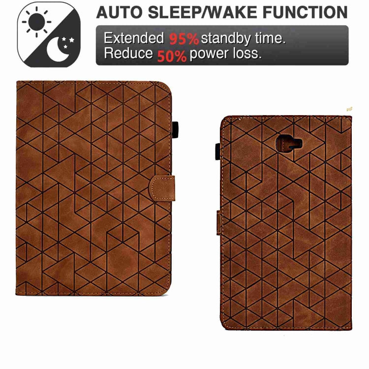 For Samsung Galaxy Tab A 10.1 T580 Rhombus TPU Smart Leather Tablet Case(Brown) - Tab A 10.1 by buy2fix | Online Shopping UK | buy2fix