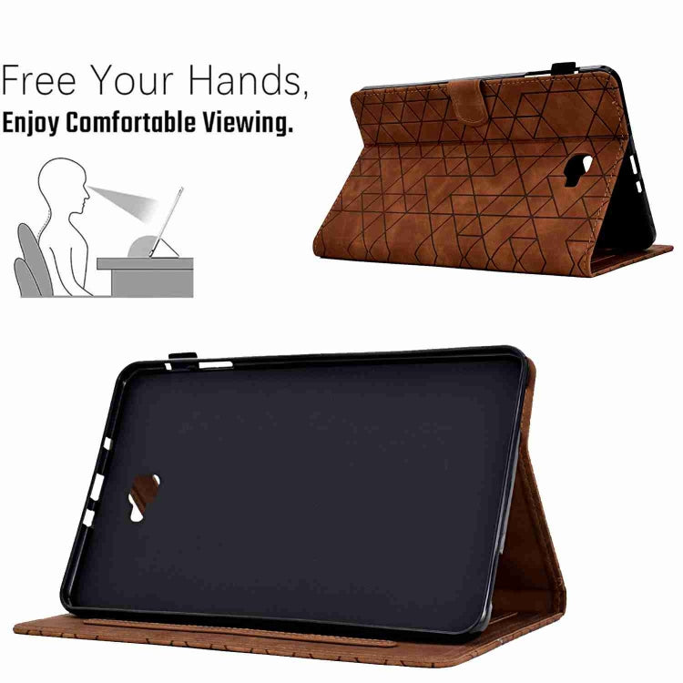 For Samsung Galaxy Tab A 10.1 T580 Rhombus TPU Smart Leather Tablet Case(Brown) - Tab A 10.1 by buy2fix | Online Shopping UK | buy2fix