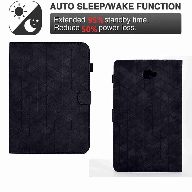 For Samsung Galaxy Tab A 10.1 T580 Rhombus TPU Smart Leather Tablet Case(Black) - Tab A 10.1 by buy2fix | Online Shopping UK | buy2fix
