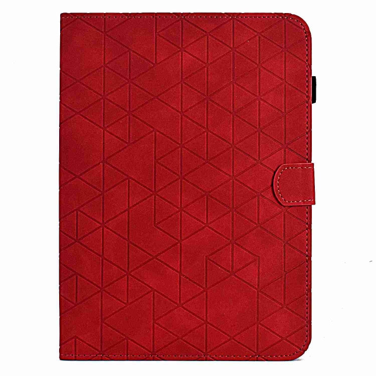 For Samsung Galaxy Tab A 10.5 T590 Rhombus TPU Smart Leather Tablet Case(Red) - Tab A 10.5 by buy2fix | Online Shopping UK | buy2fix