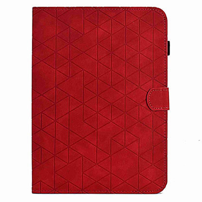 For Samsung Galaxy Tab A 10.5 T590 Rhombus TPU Smart Leather Tablet Case(Red) - Tab A 10.5 by buy2fix | Online Shopping UK | buy2fix