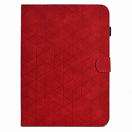 For Samsung Galaxy Tab A 10.5 T590 Rhombus TPU Smart Leather Tablet Case(Red) - Tab A 10.5 by buy2fix | Online Shopping UK | buy2fix