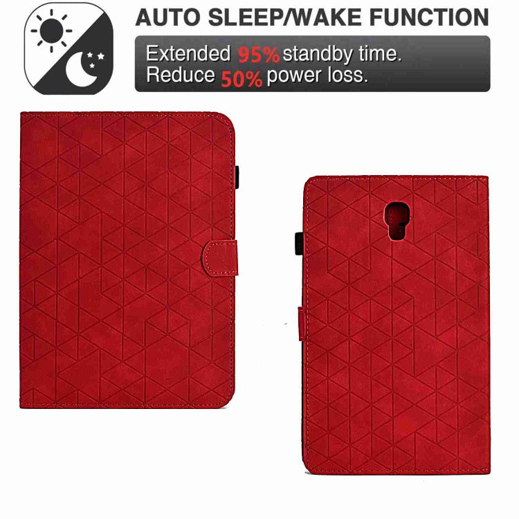 For Samsung Galaxy Tab A 10.5 T590 Rhombus TPU Smart Leather Tablet Case(Red) - Tab A 10.5 by buy2fix | Online Shopping UK | buy2fix