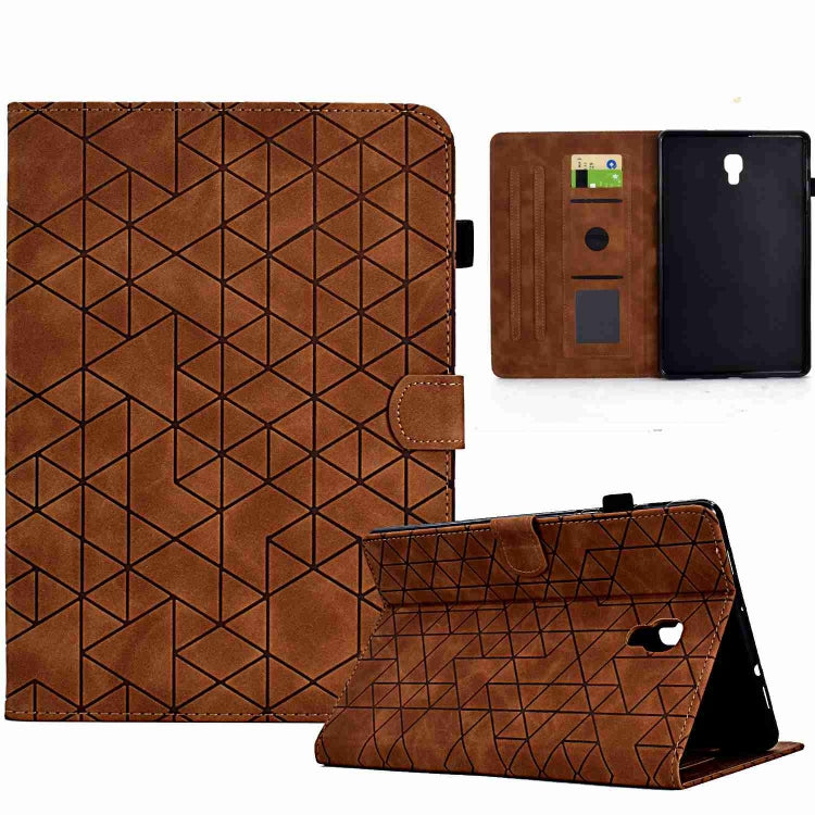 For Samsung Galaxy Tab A 10.5 T590 Rhombus TPU Smart Leather Tablet Case(Brown) - Tab A 10.5 by buy2fix | Online Shopping UK | buy2fix