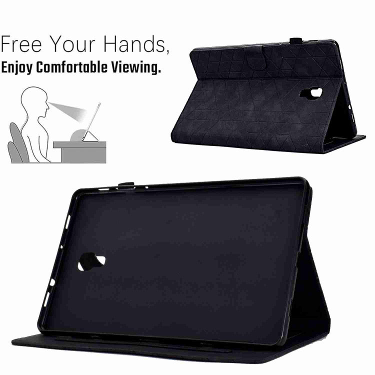 For Samsung Galaxy Tab A 10.5 T590 Rhombus TPU Smart Leather Tablet Case(Black) - Tab A 10.5 by buy2fix | Online Shopping UK | buy2fix