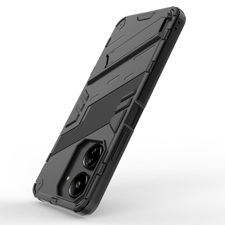 For Xiaomi Redmi 13C 5G / 4G Global Punk Armor 2 in 1 PC + TPU Phone Case with Holder(Black) by buy2fix